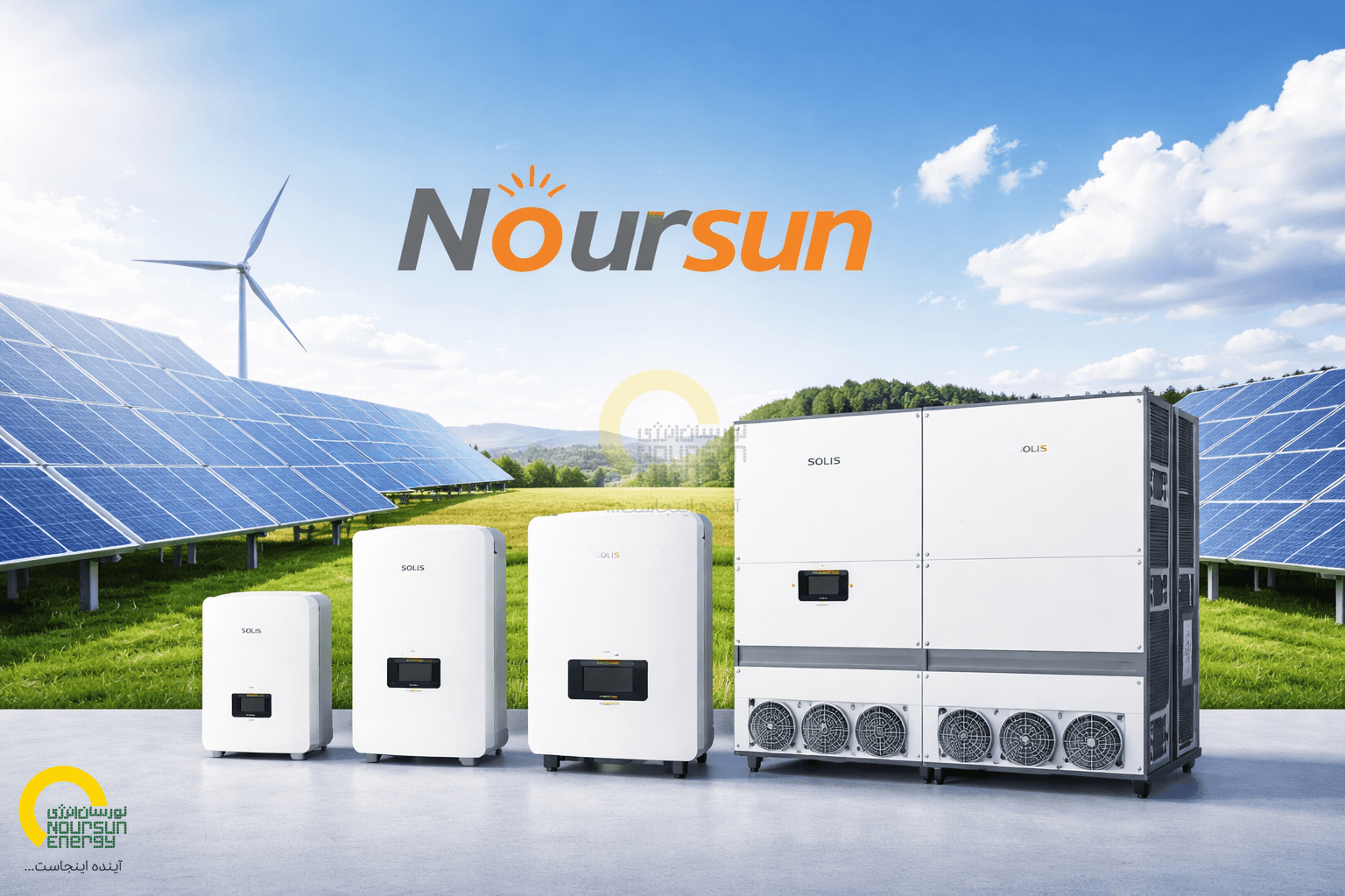 Solar panels in desert landscape