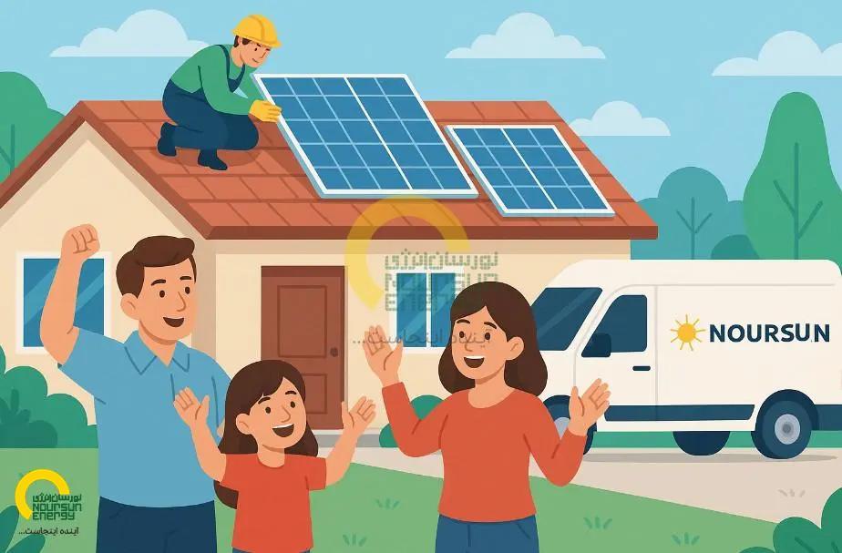 Solar panels in desert landscape