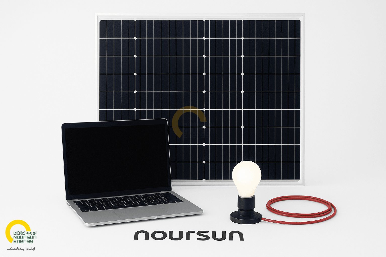 Solar panels in desert landscape