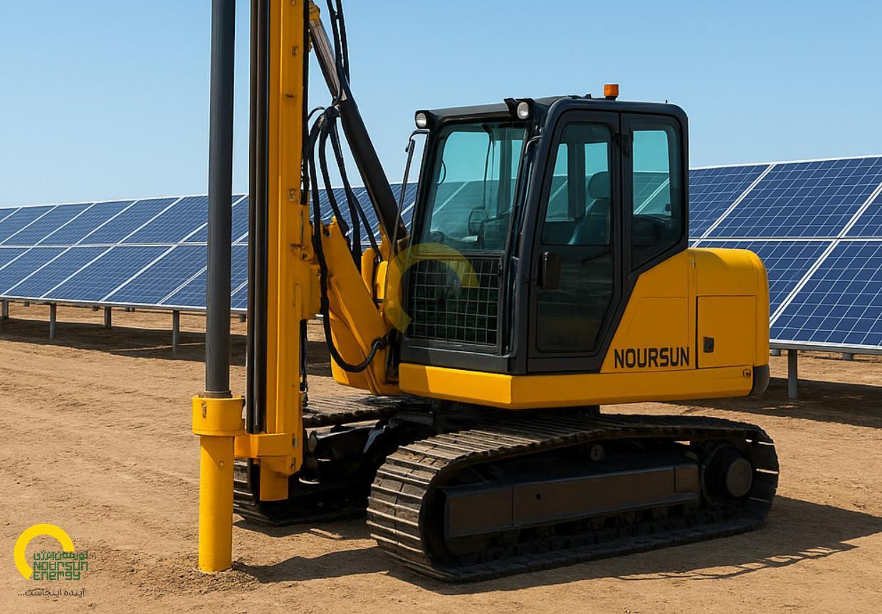 Solar panels in desert landscape