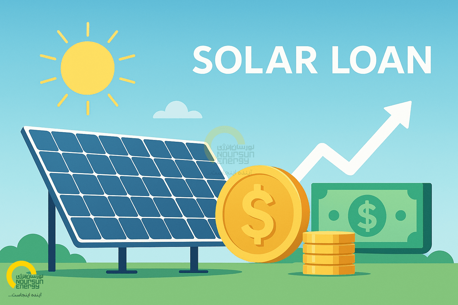 Solar panels in desert landscape