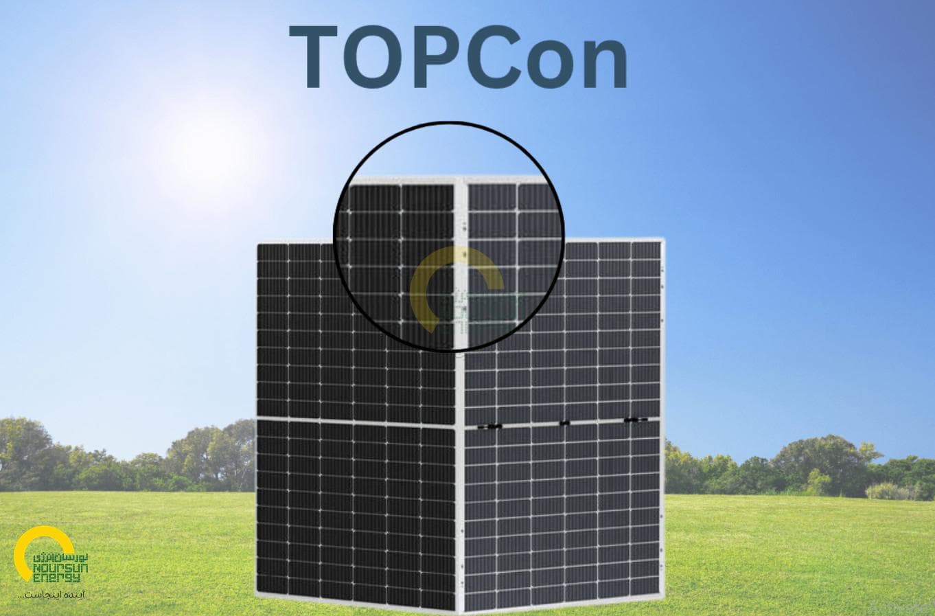 Solar panels in desert landscape