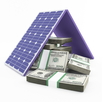 solar panel and money